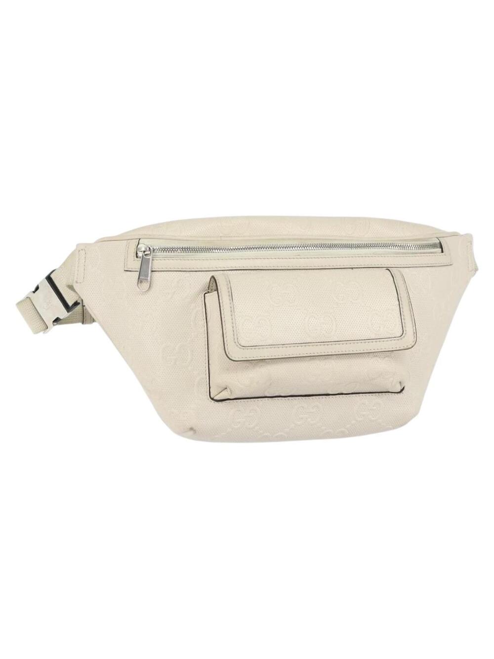 Gucci Gg Supreme Waist Bag White Silver #359426G67B